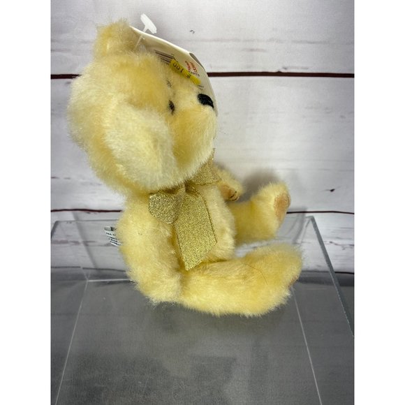 Progressive Plush Yellow Tan Furry Jointed‎ Teddy Bear Stuffed Animal 9" - Picture 2 of 7
